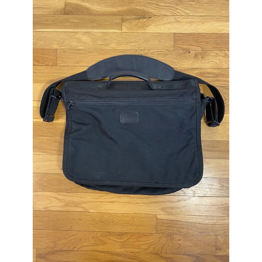TUMI Alpha Expandable Black Portfolio Laptop Briefcase Ballistic Nylon 209D3